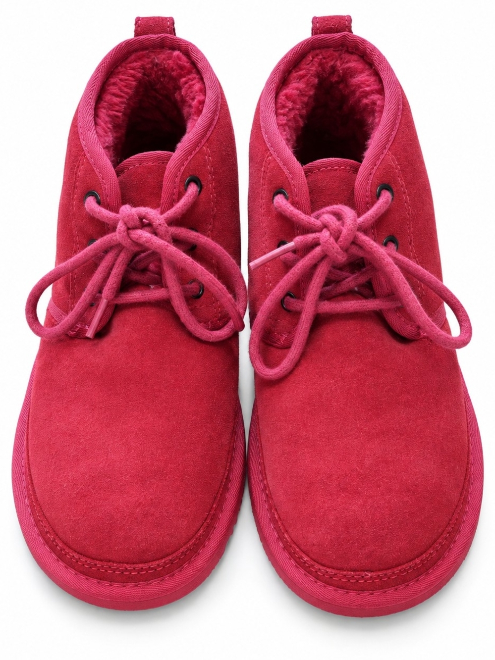 UGG 3236 Women’s Size 8 Red Suede Lace Up Ankle Boots Shearling Lined